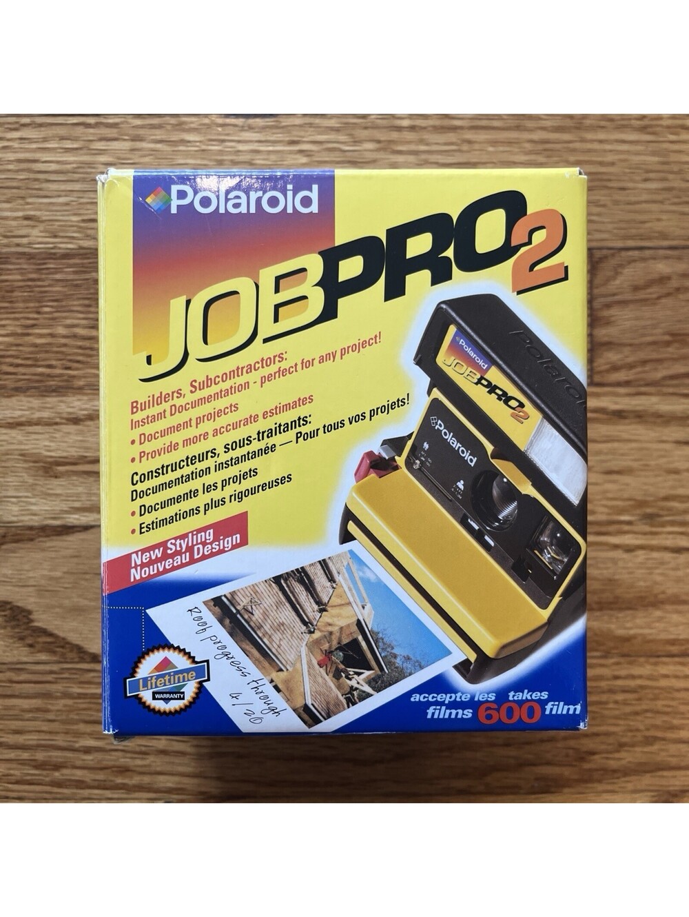 Vintage Polaroid JobPro 2 Instant Film Camera Yellow & Black 600 Film